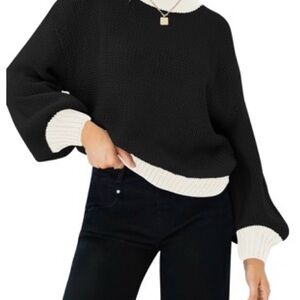 & Other Stories Black and Cream Sweater